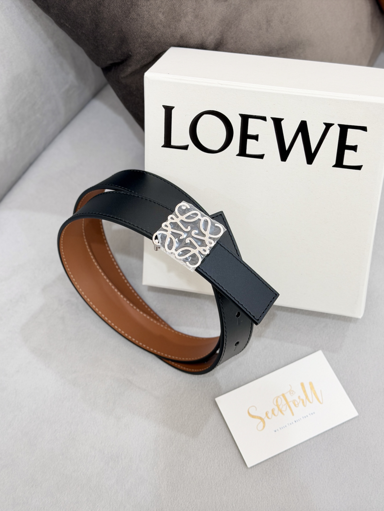 LOEWE Reversible Anagram Belt 2.8cm