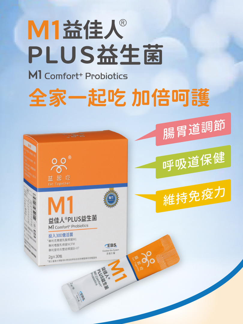 M1益佳人®PLUS益生菌 單盒裝/30包入