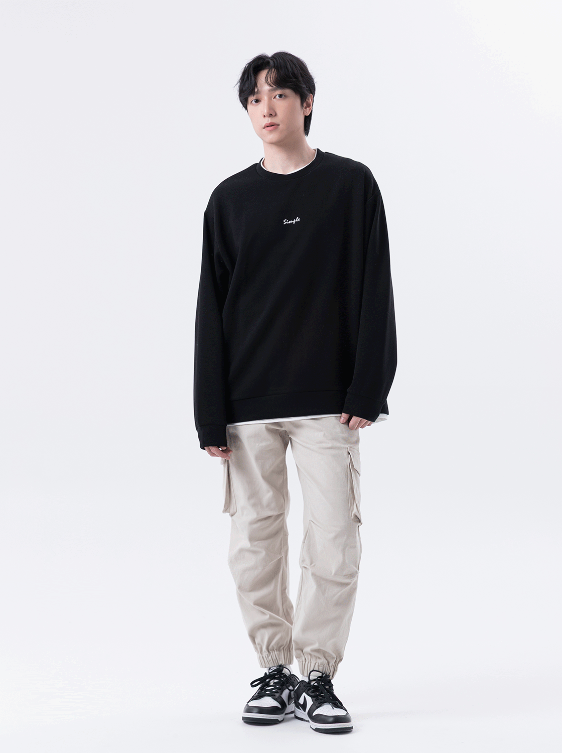 打摺工裝口袋縮口褲