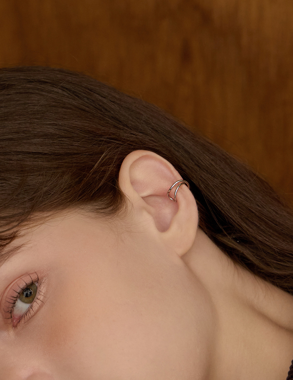 簡約蜿蜒曲線耳骨夾(單支)