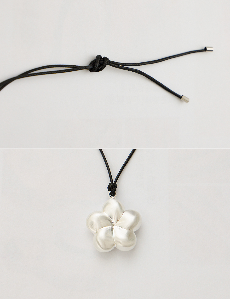 霧銀飽滿小花長項鍊