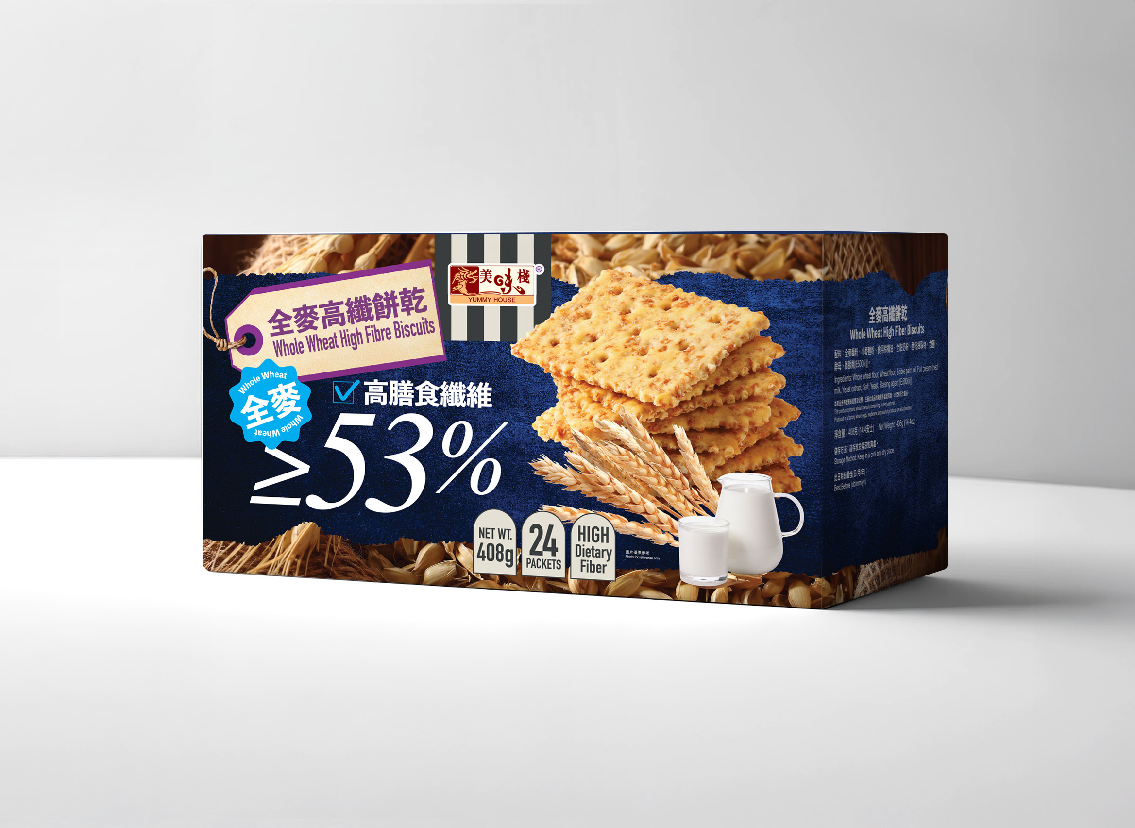 美味棧 全麥高纖餅乾 408g