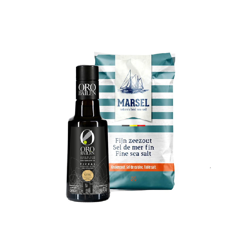 皇嘉特級冷壓初榨橄欖油Picaul 250ml+藍舶細海鹽1kg