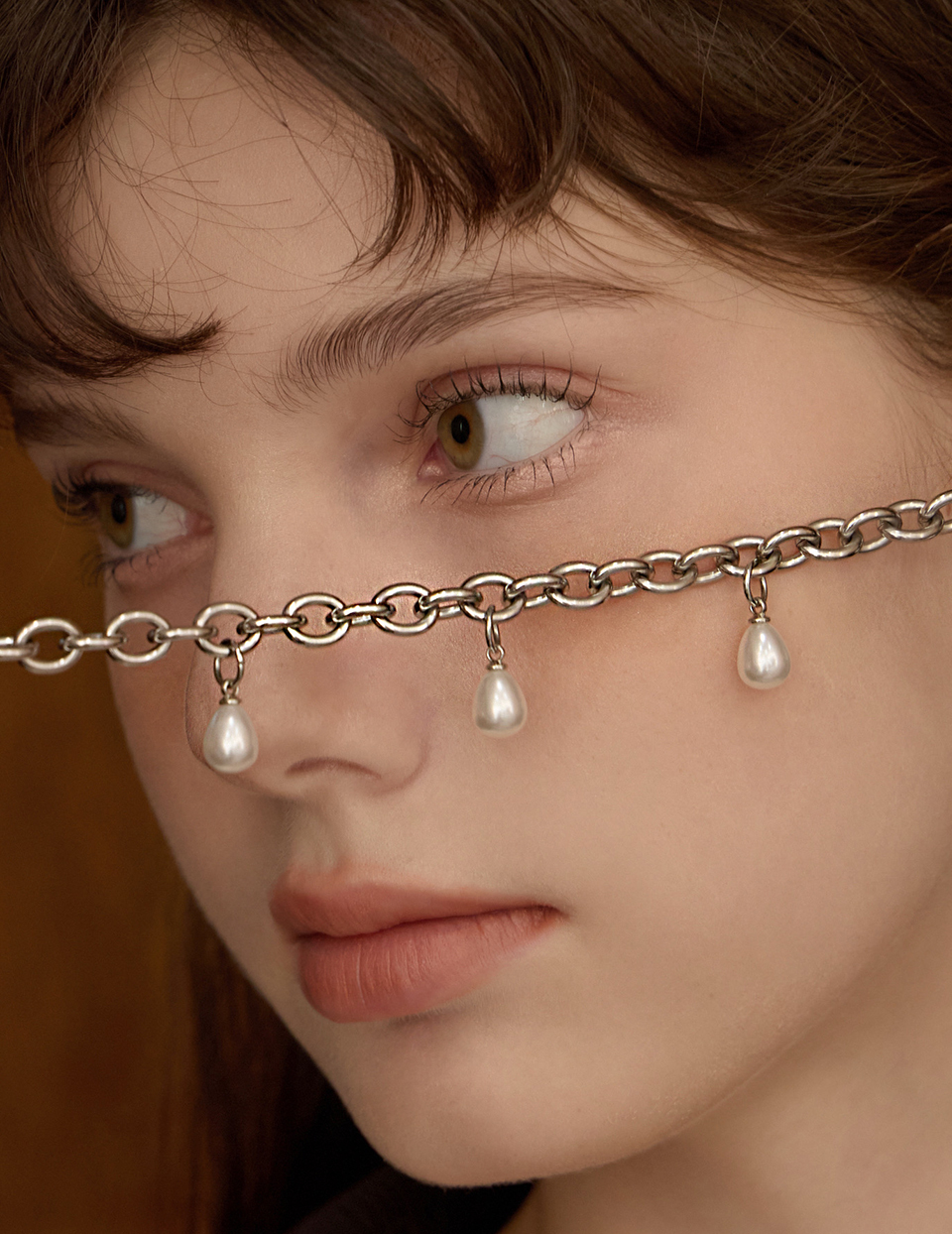 【鈦鋼】個性水滴珍珠項鍊