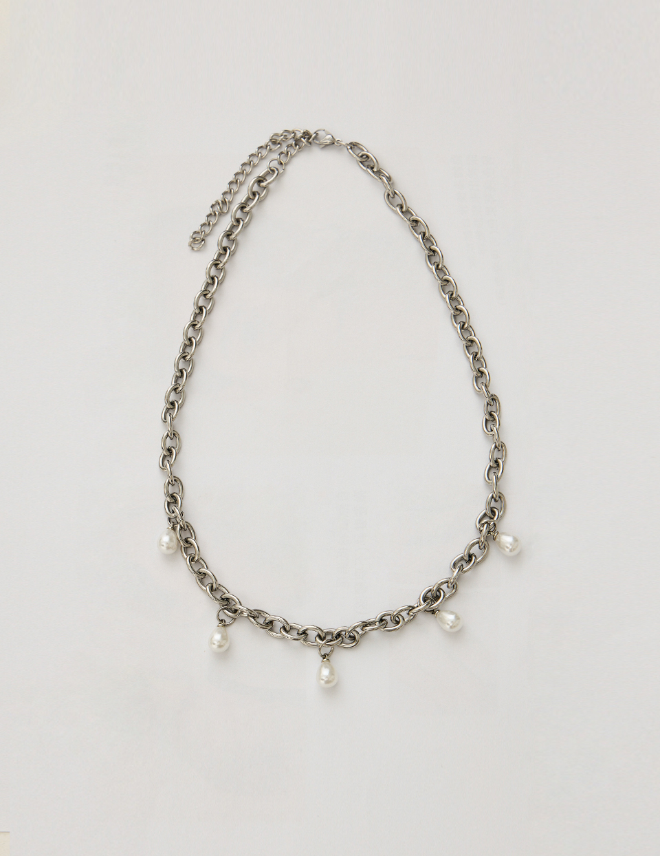 【鈦鋼】個性水滴珍珠項鍊