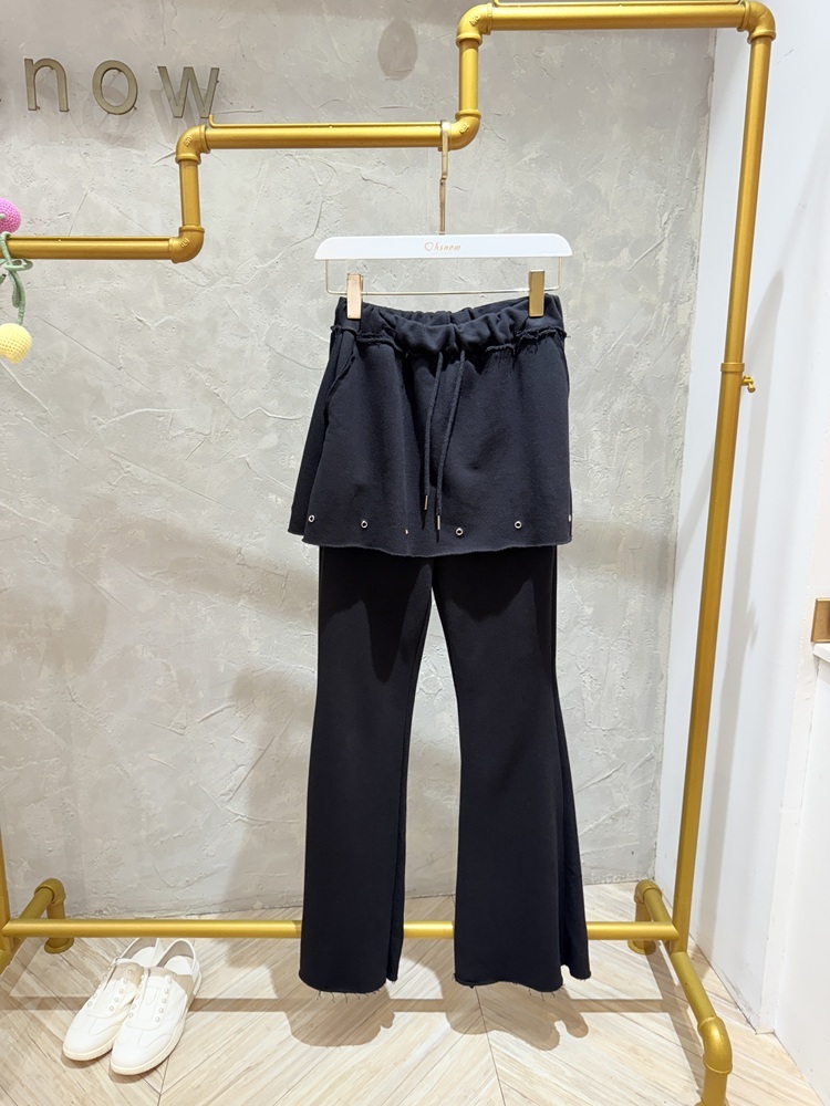 假兩件設計腰鬆緊棉褲