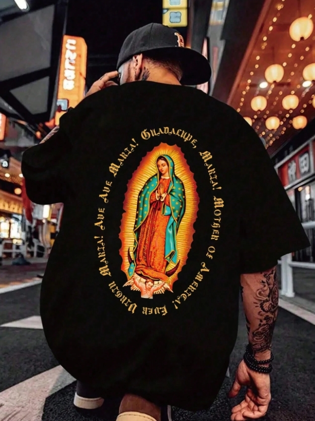 KADMAX大尺碼-大碼男圓領夏季標語印花短袖TEE〈KSMS2632〉