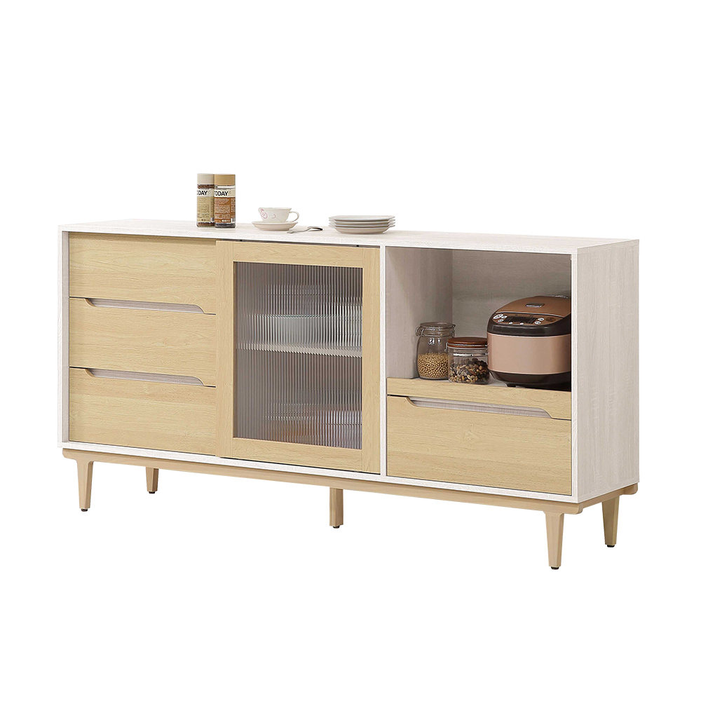 森迪6尺木面推門收納餐櫃/碗盤櫃/置物矮櫃/電器櫃/玄關櫃(下座)