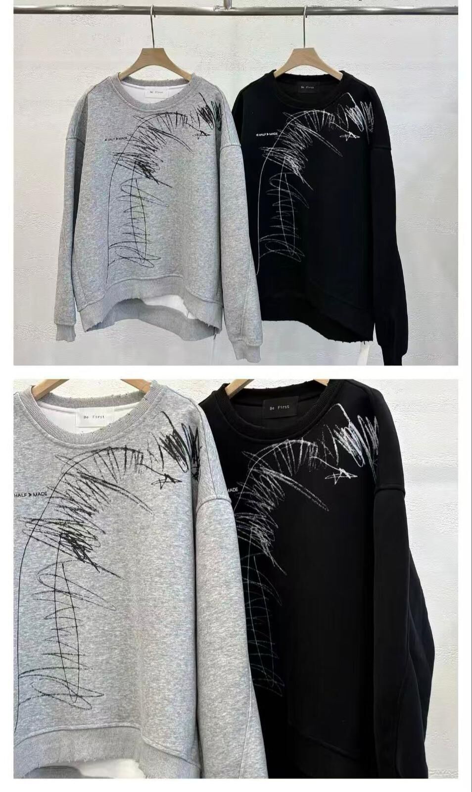 🇰🇷 韓國 筆畫塗鴉衛衣長袖（K11 BR14）