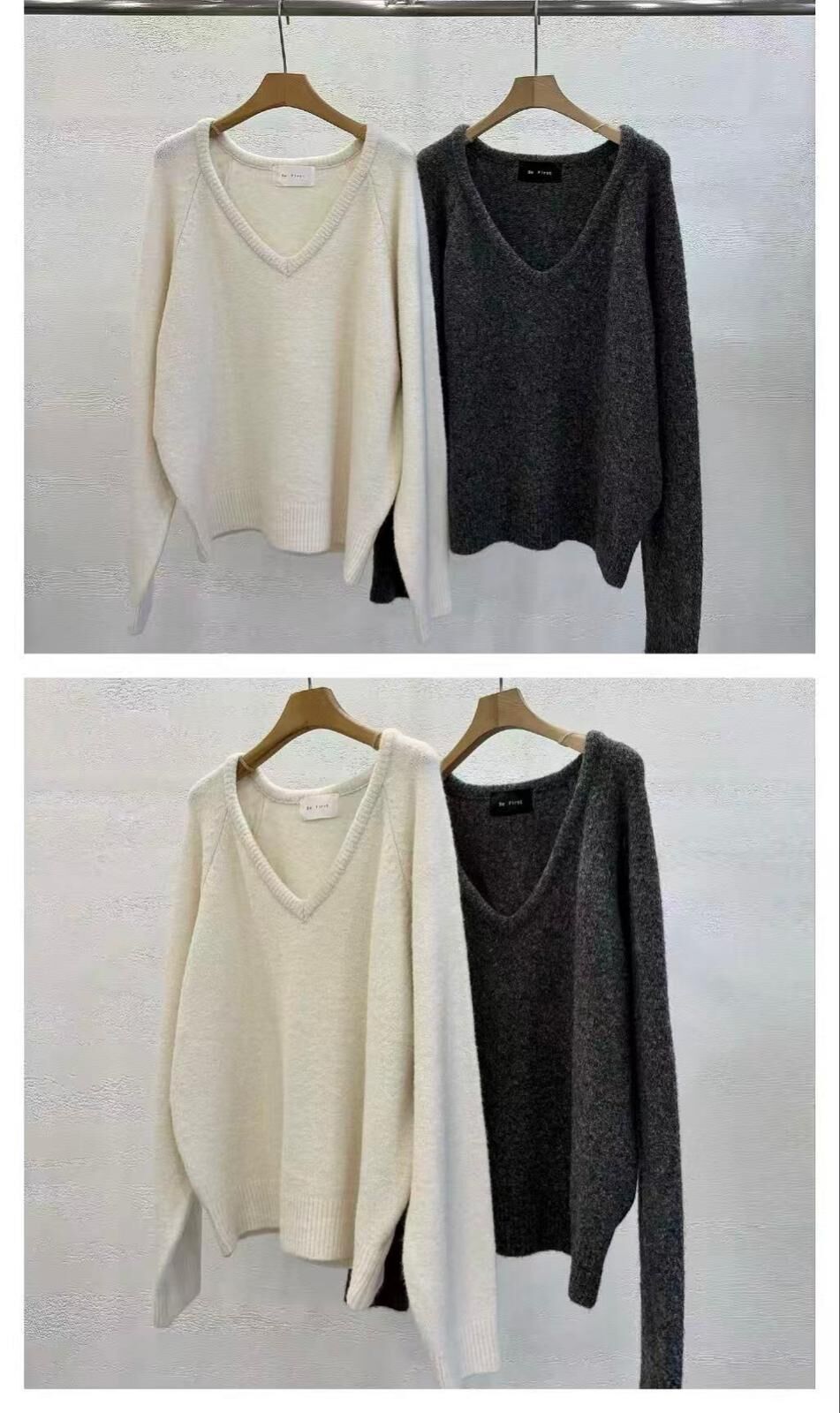 🇰🇷 韓國 V領休閒寬鬆針織毛衣（K11 BR15）