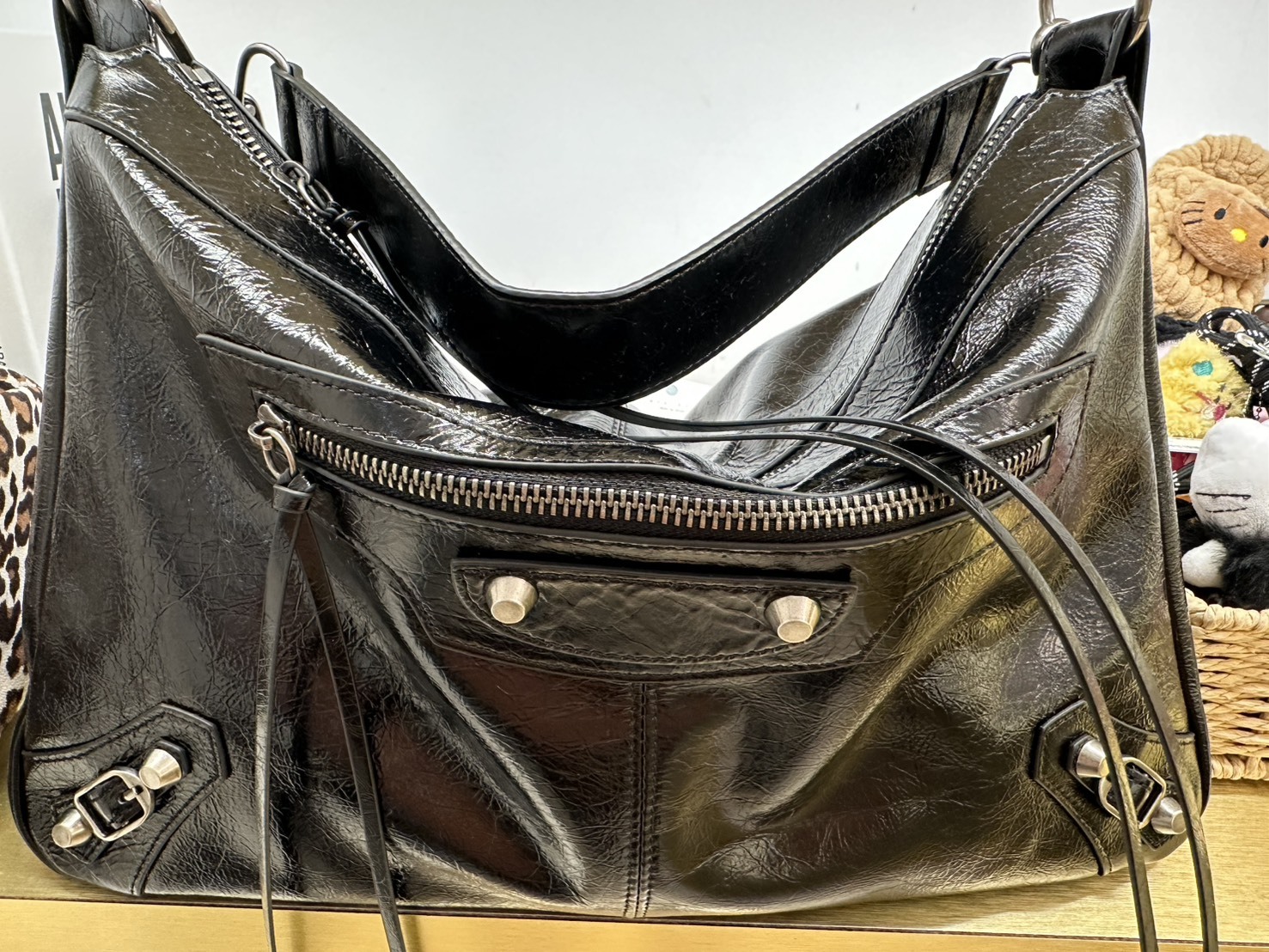 B11106 質感超好的小牛皮Hobo機車包