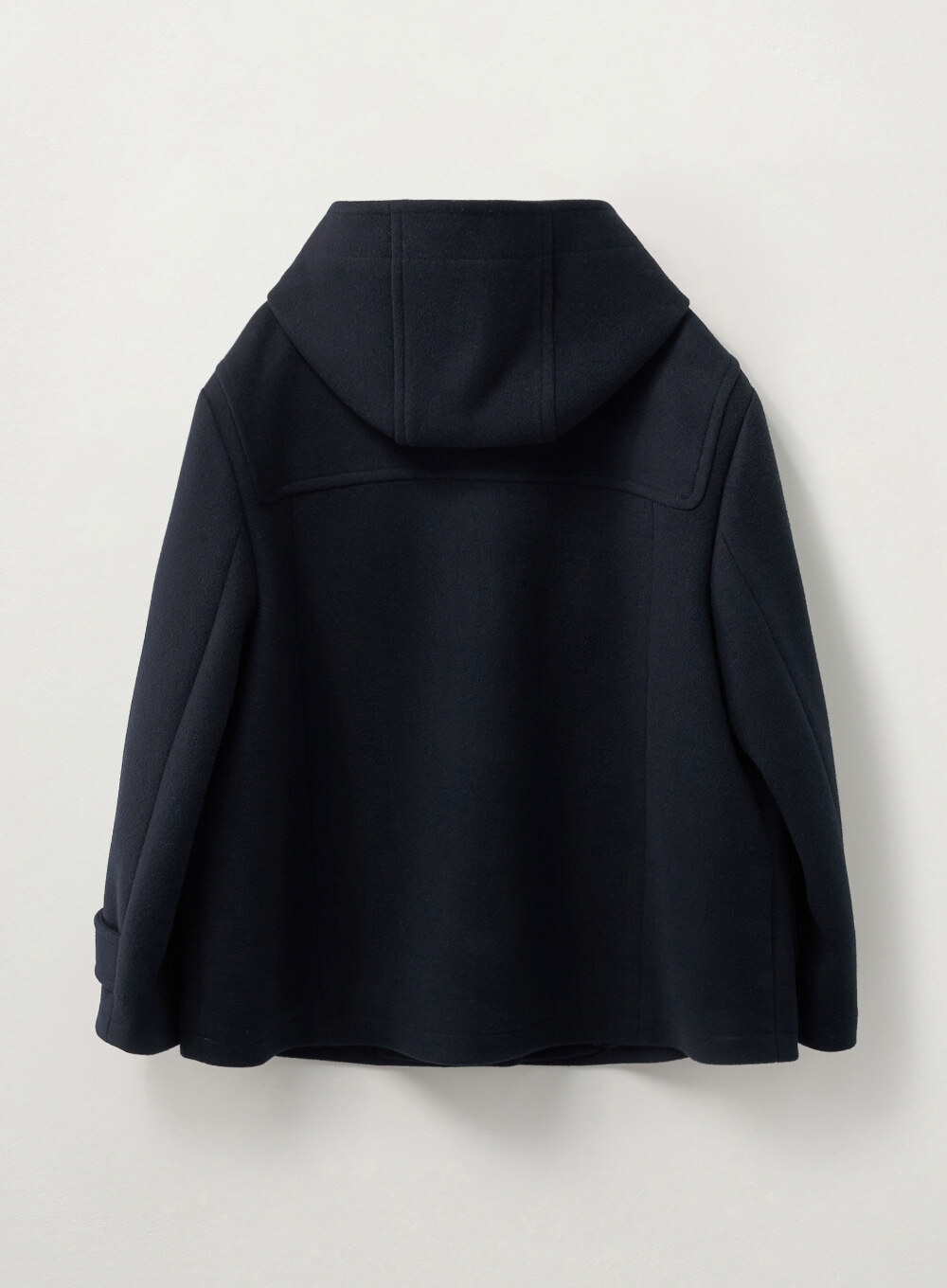【客製化代購】Satur Hood Wool Blend Duffle Half Coat - Navy