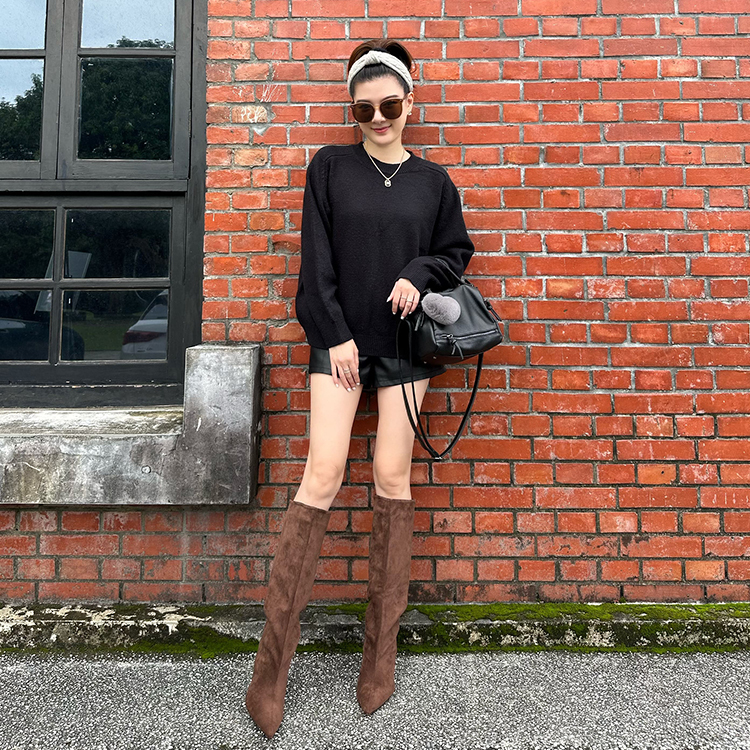 保暖圓領針織毛衣