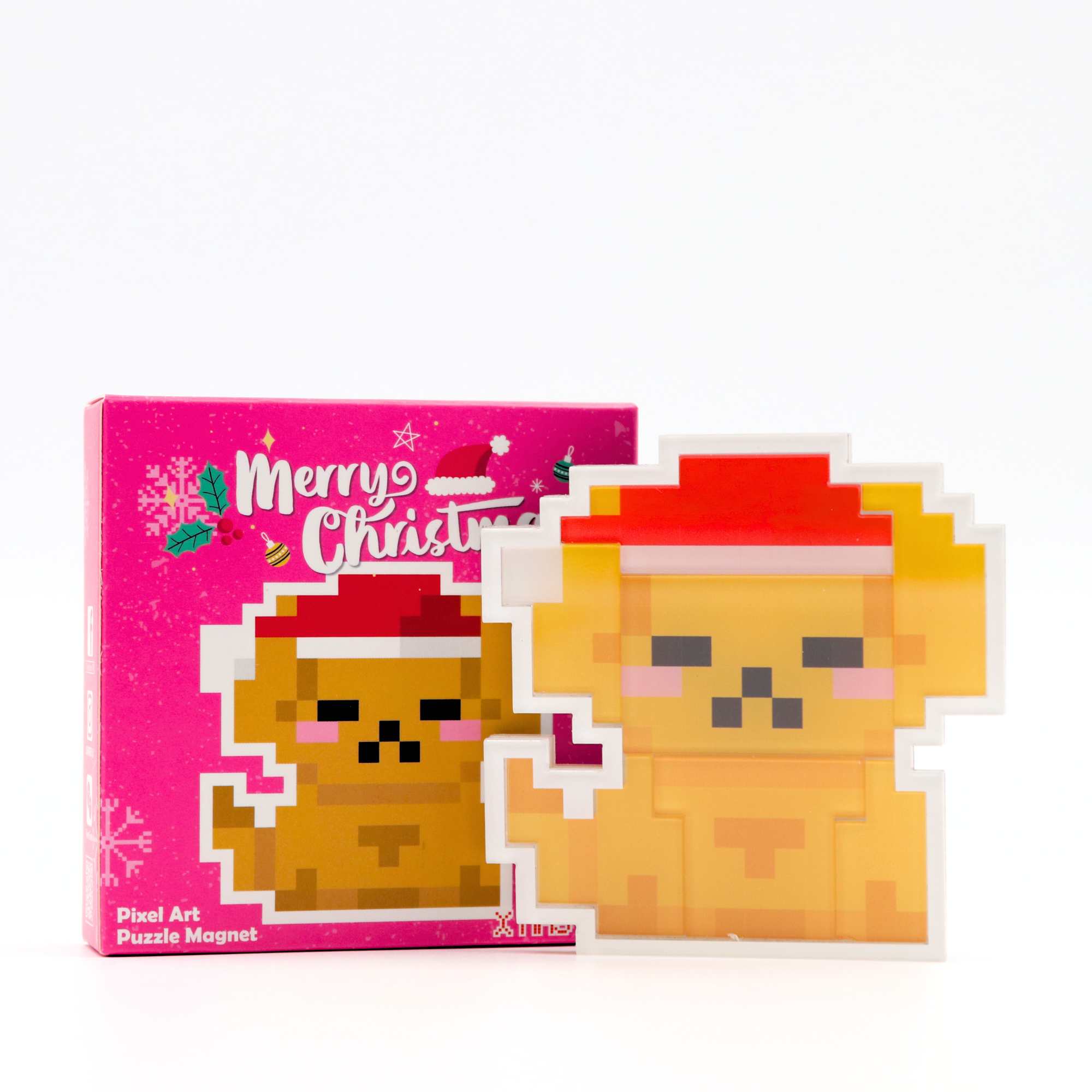 Christmas Pixel Art Magnet - Christmas Cat