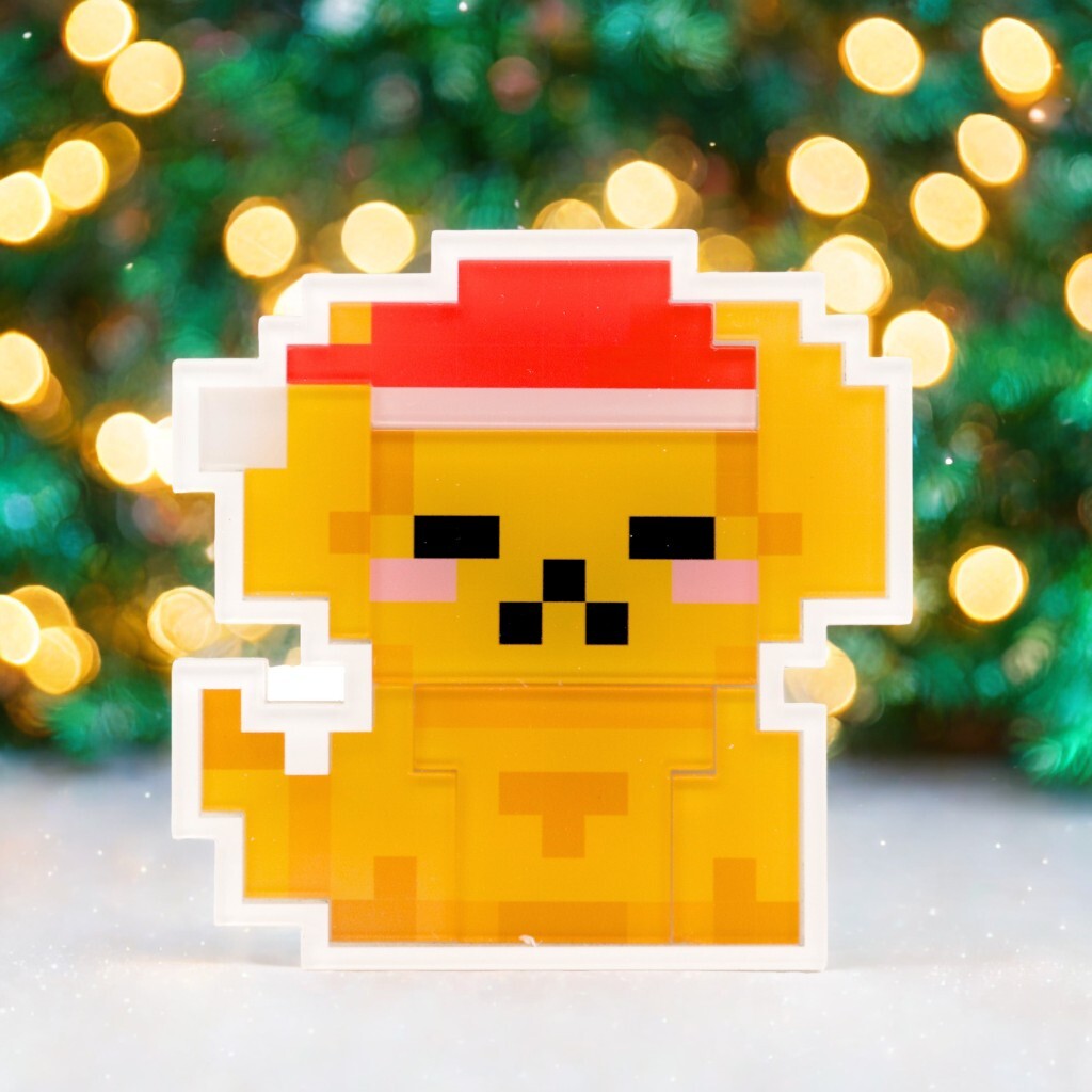 Christmas Pixel Art Magnet - Christmas Cat