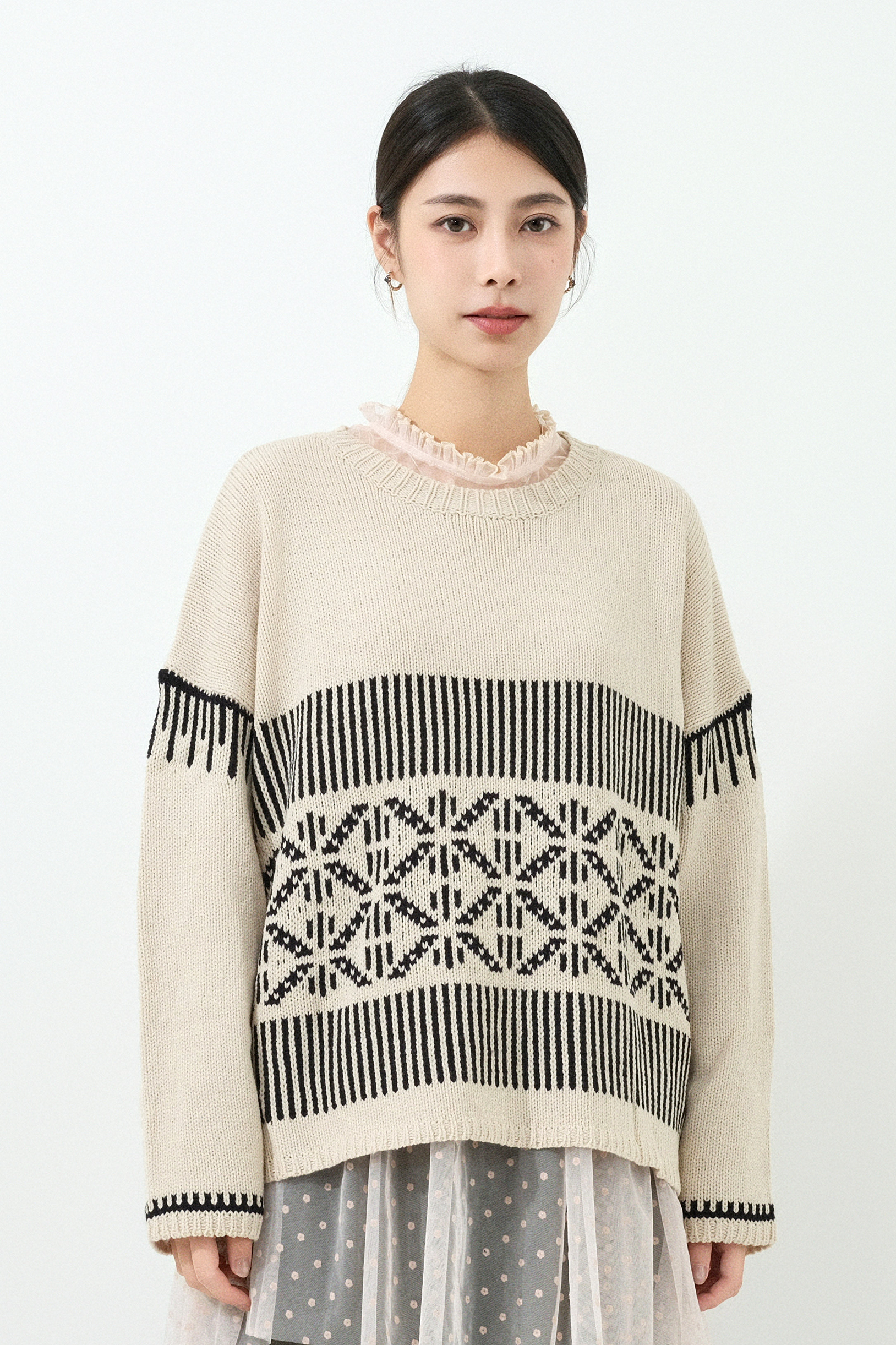 簡約雪花織花冷衫 (預購產品）