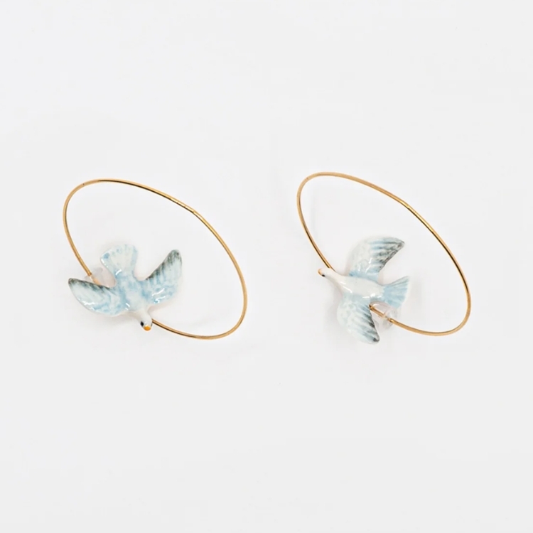 和平鴿圈型耳環