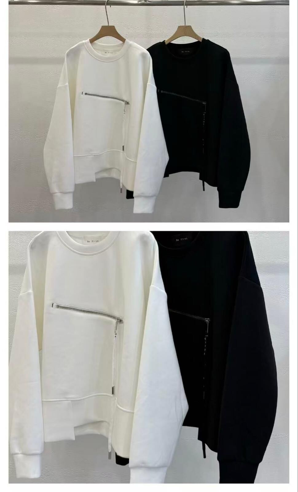 🇰🇷 韓國 金屬拉鍊設計感簡約長袖衛衣（K11 BR22）