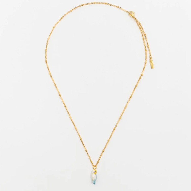 藍虎皮鸚鵡瓷項鍊