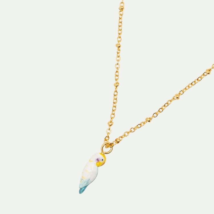 藍虎皮鸚鵡瓷項鍊