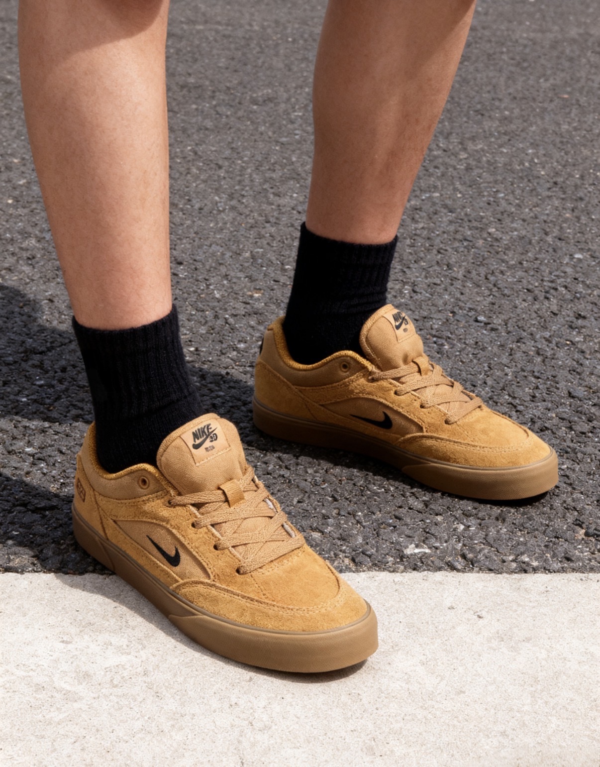 男鞋 NIKE SB MALOR TE 卡其色 小勾 復古 麂皮 帆布 休閒 滑板鞋【HF3066-701】