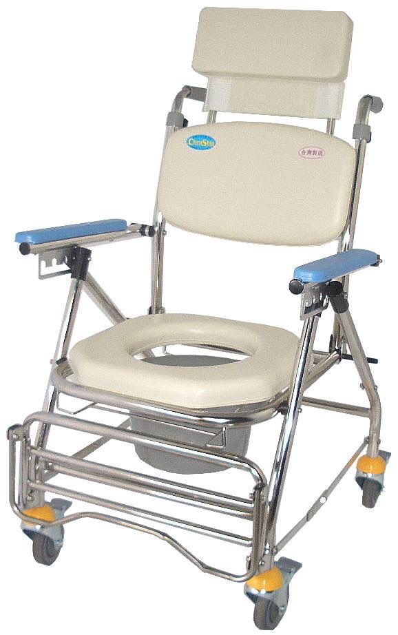 承輝 CS-022A不鏽鋼 附輪、收折、背可躺洗澡便盆椅(會員獨享價$5,200)