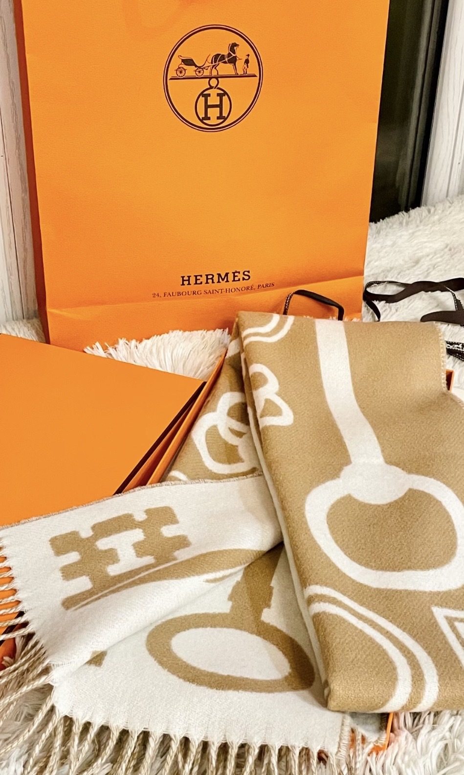 Hermes Casaque Porte-Clefs Muffler 全羊絨頸巾