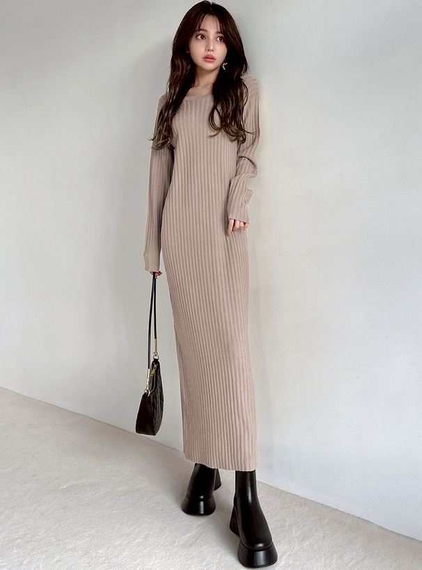 日本GRL 🇯🇵前後雙向直筒羅紋針織洋裝 七色