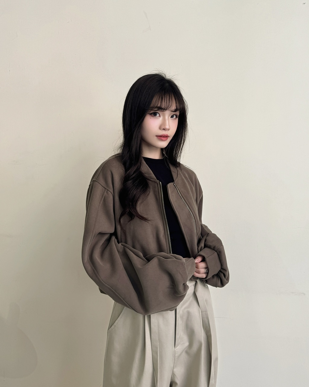 短版素面棒球外套-9958