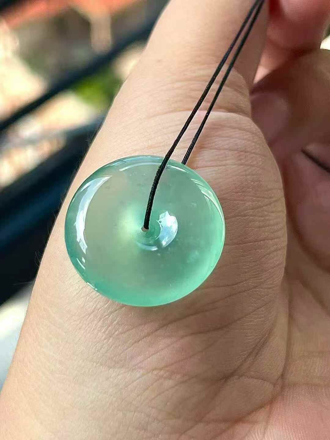 翡翠平安扣 (21.8mm直徑),天然翡翠A玉, 緬甸玉, Jade, Jadeite