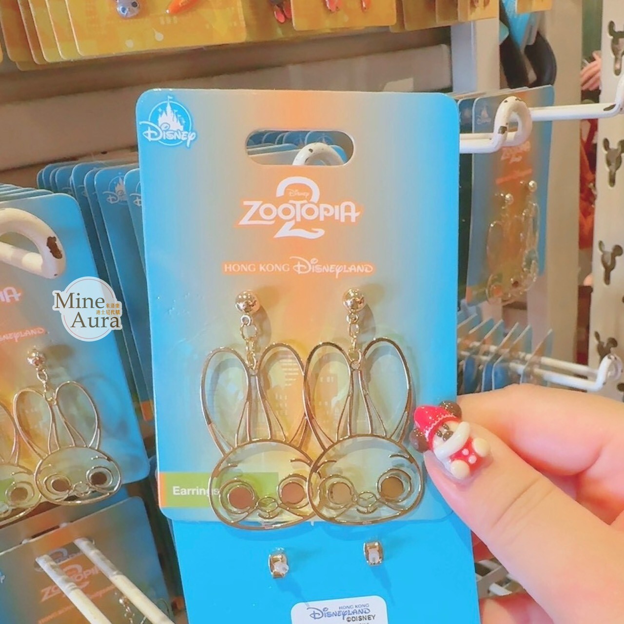 哈茱蒂 Judy 兔 絨毛 大頭造型 簍空 耳環 動物方城市 Zootopia -香港迪士尼樂園