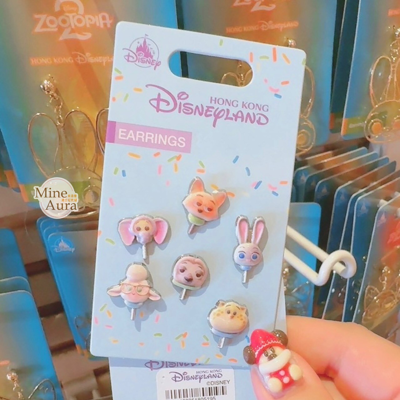 動物方城市 Zootopia 大頭棒棒糖造型 耳環 6入組 首飾 -香港迪士尼樂園