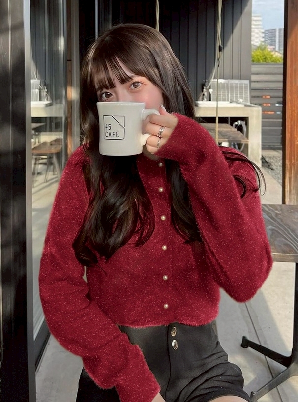 日本GRL 🇯🇵 羽毛針織閃亮排釦上衣 九色