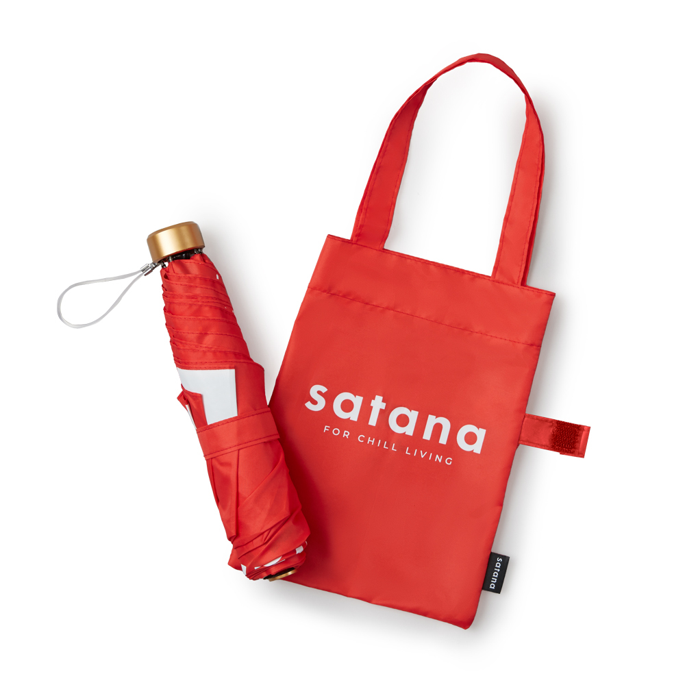 小惡魔極輕量折疊傘(附手提袋)-品牌紅