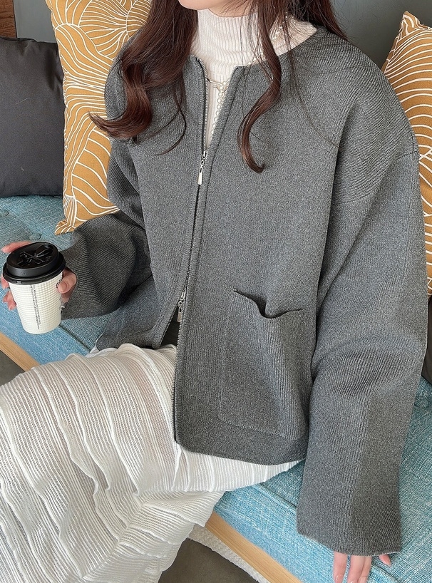 日本GRL 🇯🇵 雙拉鍊口袋針織外套  四色