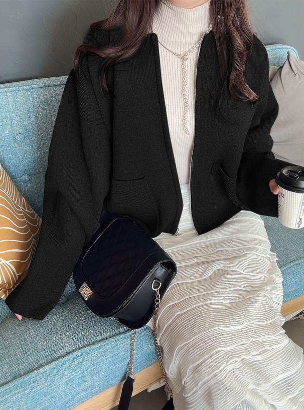 日本GRL 🇯🇵 雙拉鍊口袋針織外套  四色