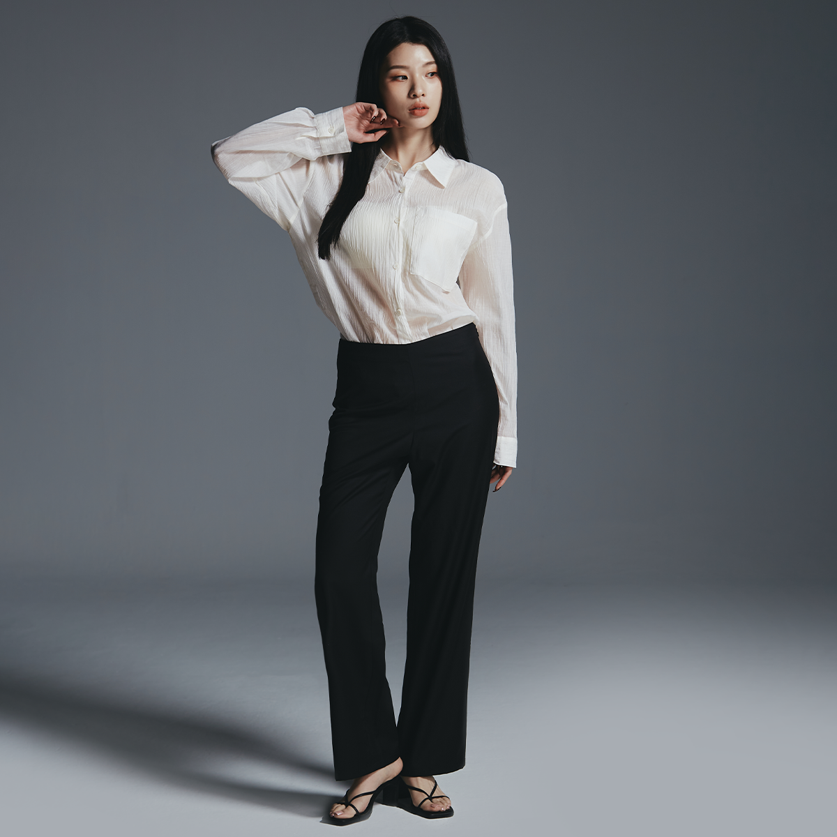 羊毛直筒西裝長褲