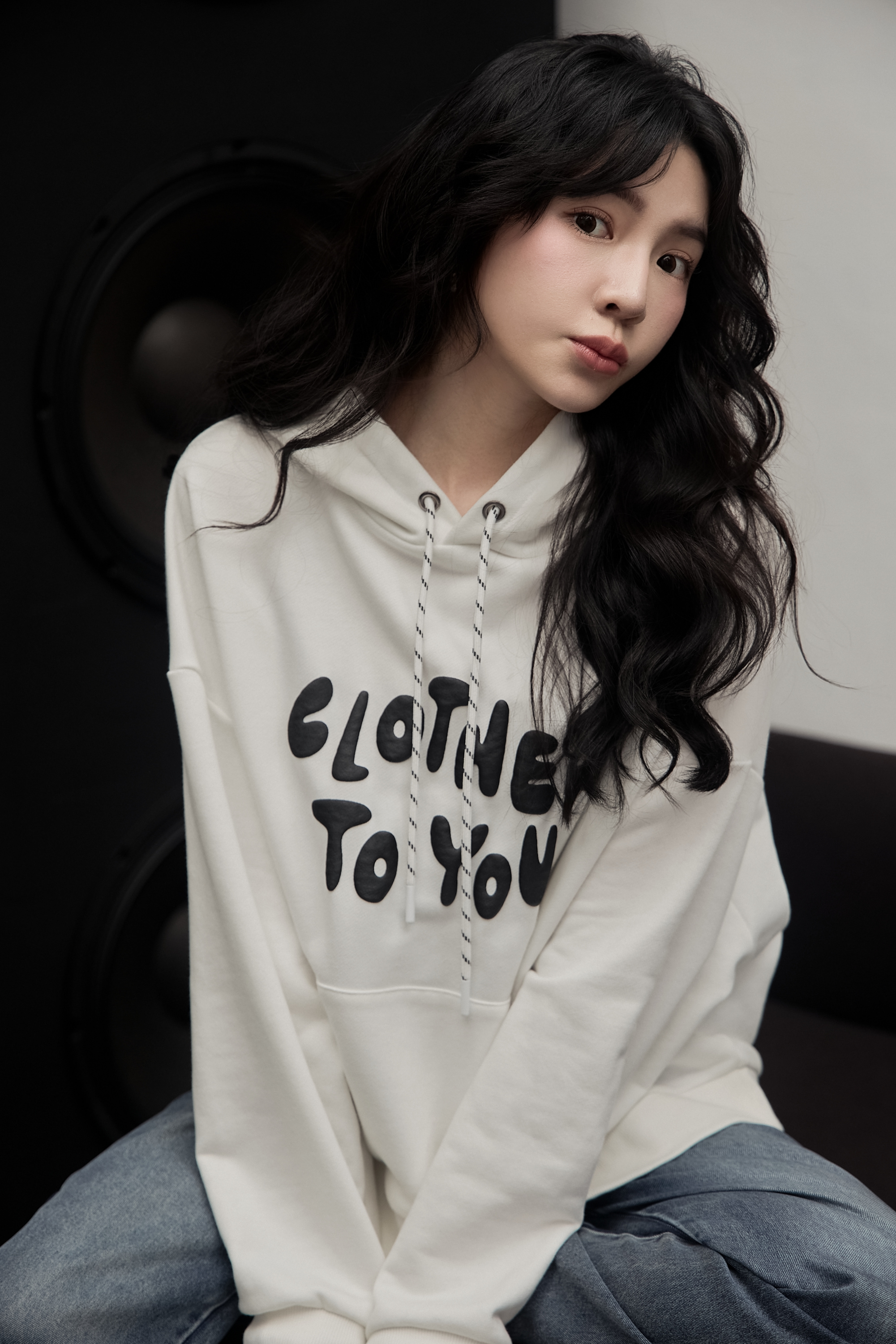 Gmade/CLOTHES TO YOU-立體泡泡中長版落肩Hoodie-白