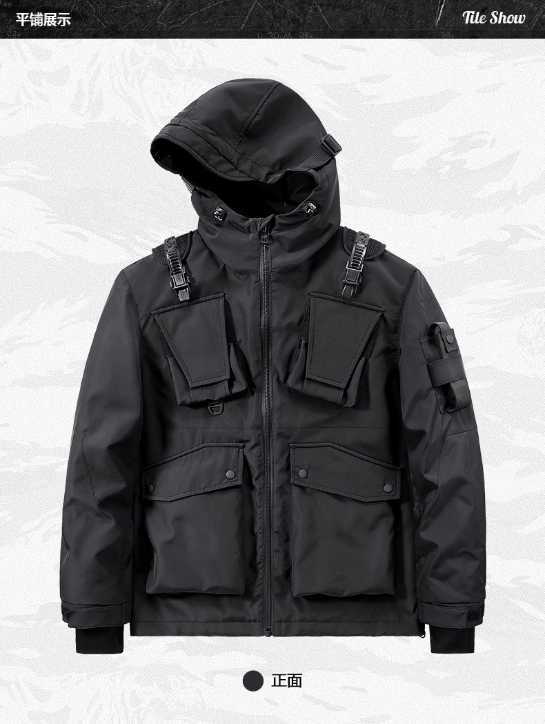 𝙏𝙀𝘾𝙃𝙒𝙀𝘼𝙍 戰術機能多口袋連帽風衣外套