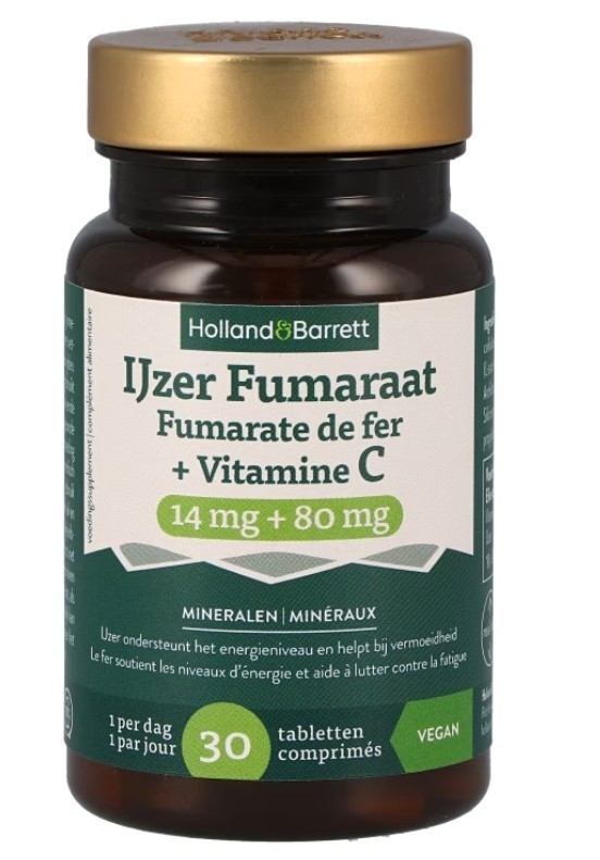 荷蘭 Holland & Barrett 鐵+維他命C 30錠