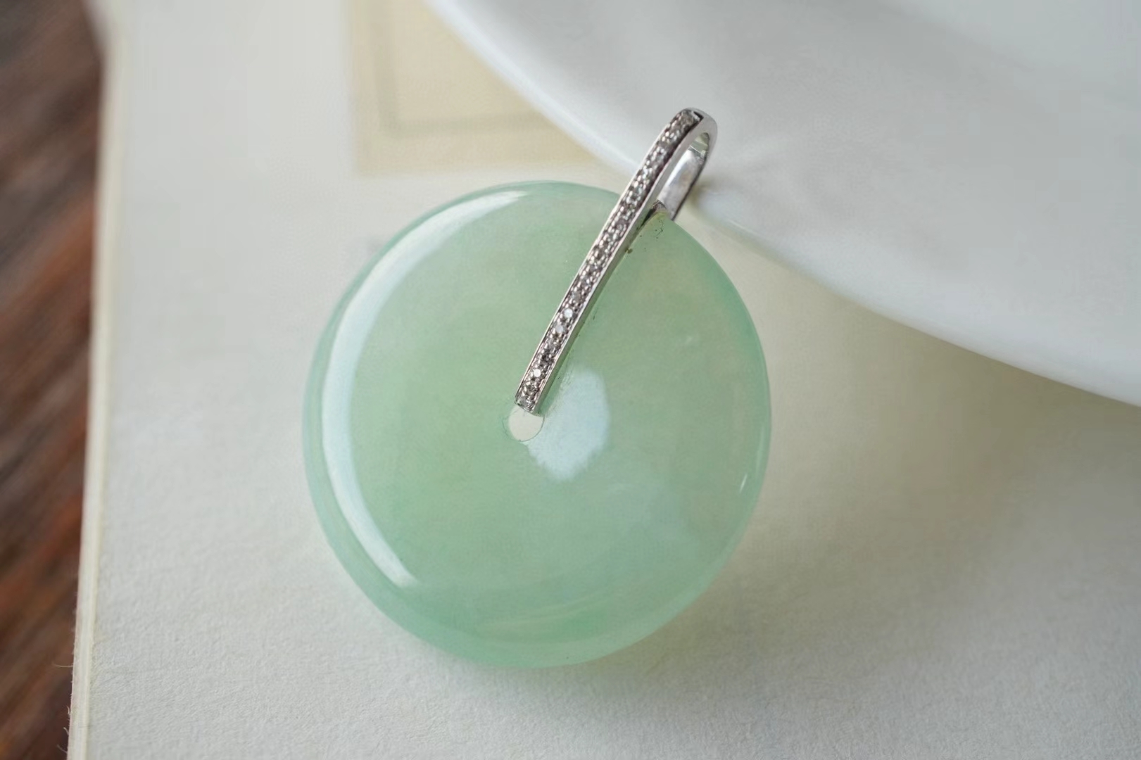 翡翠冰甜晴綠平安扣 (25.6mm直徑),天然翡翠A玉, 緬甸玉, Jade, Jadeite