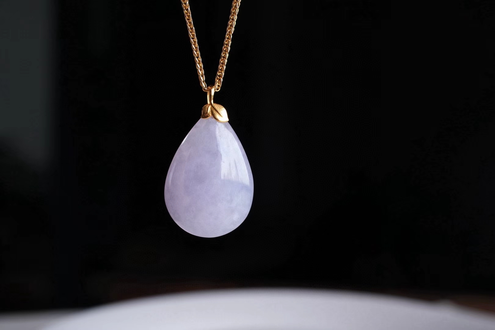 116825 翡翠紫羅蘭水滴吊墜