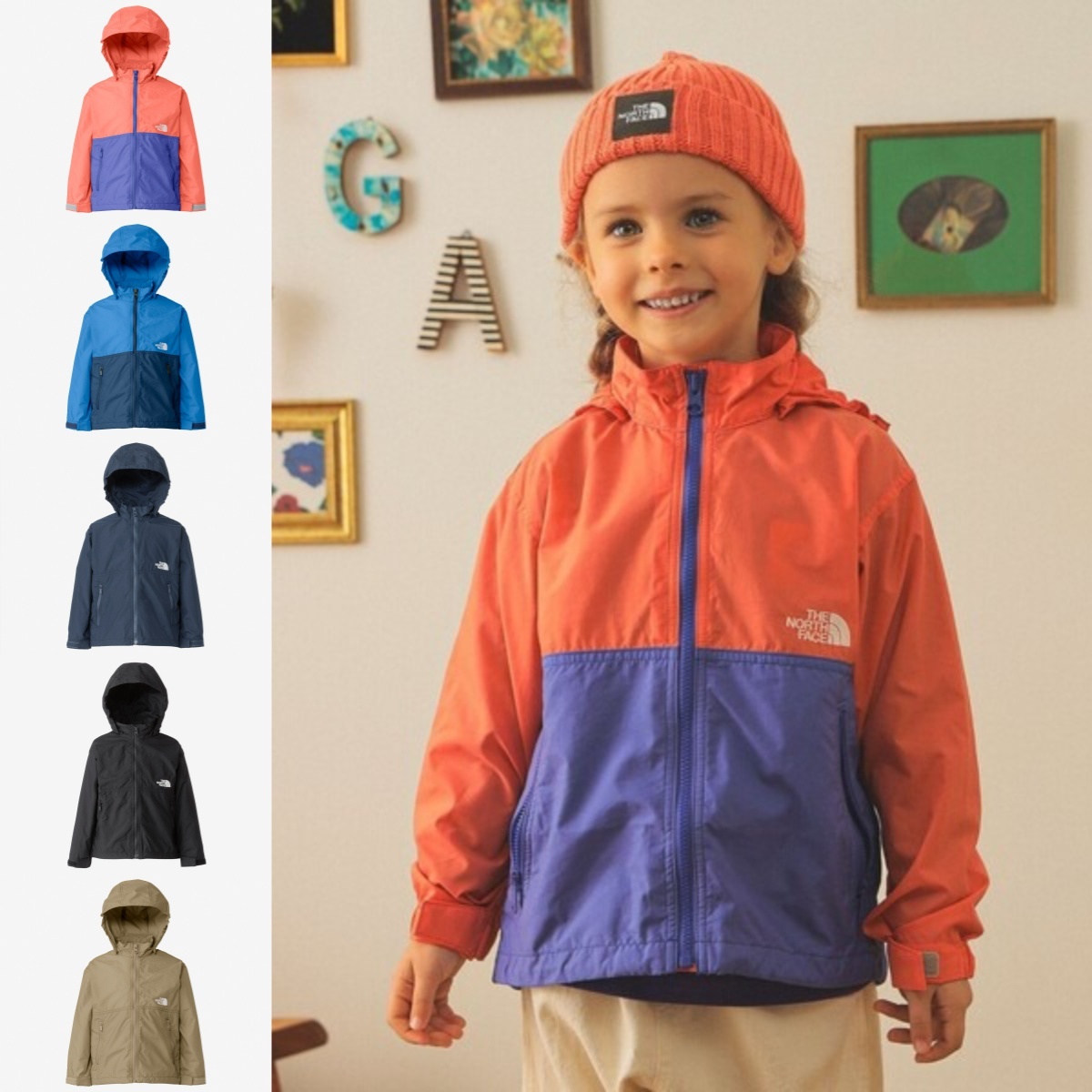預購┃日本 中童款 TNF Toddler Compact Jacket 小孩 防潑水 可拆帽 可收納 外套