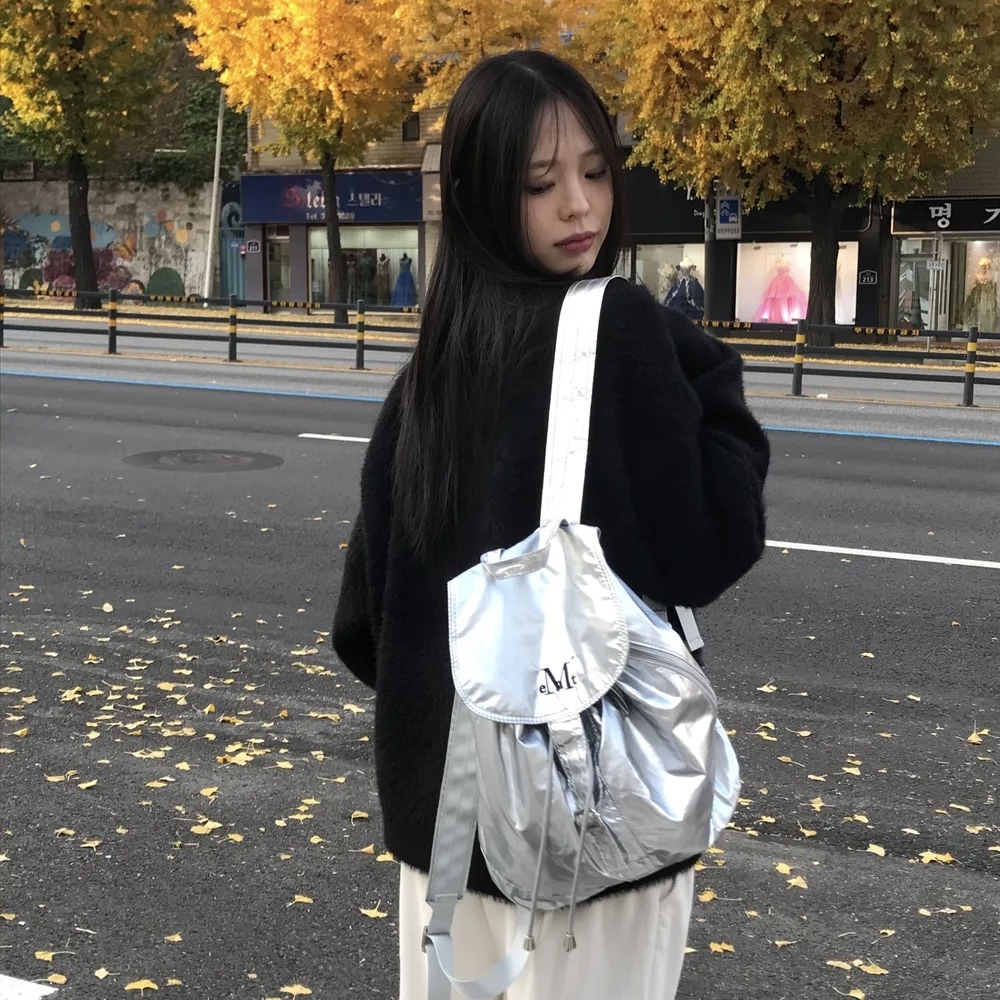 MUCENT 亮面光澤 後背包 兩色 雙肩包 個性 韓國代購