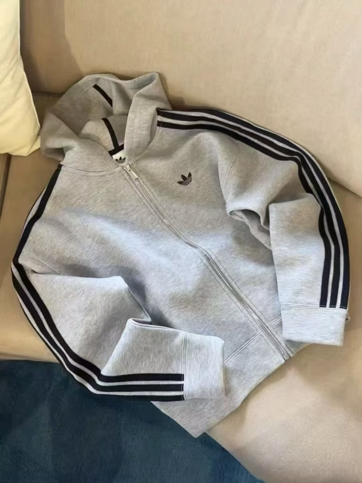 Adidas Originals 外套 灰色 三線 女款 JY2620