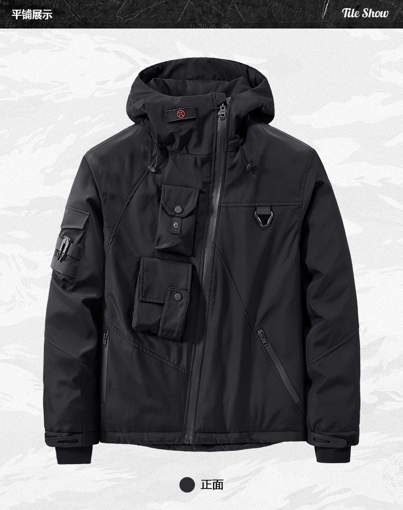 𝙏𝙀𝘾𝙃𝙒𝙀𝘼𝙍 斜拉鍊機能連帽羽絨衝鋒衣