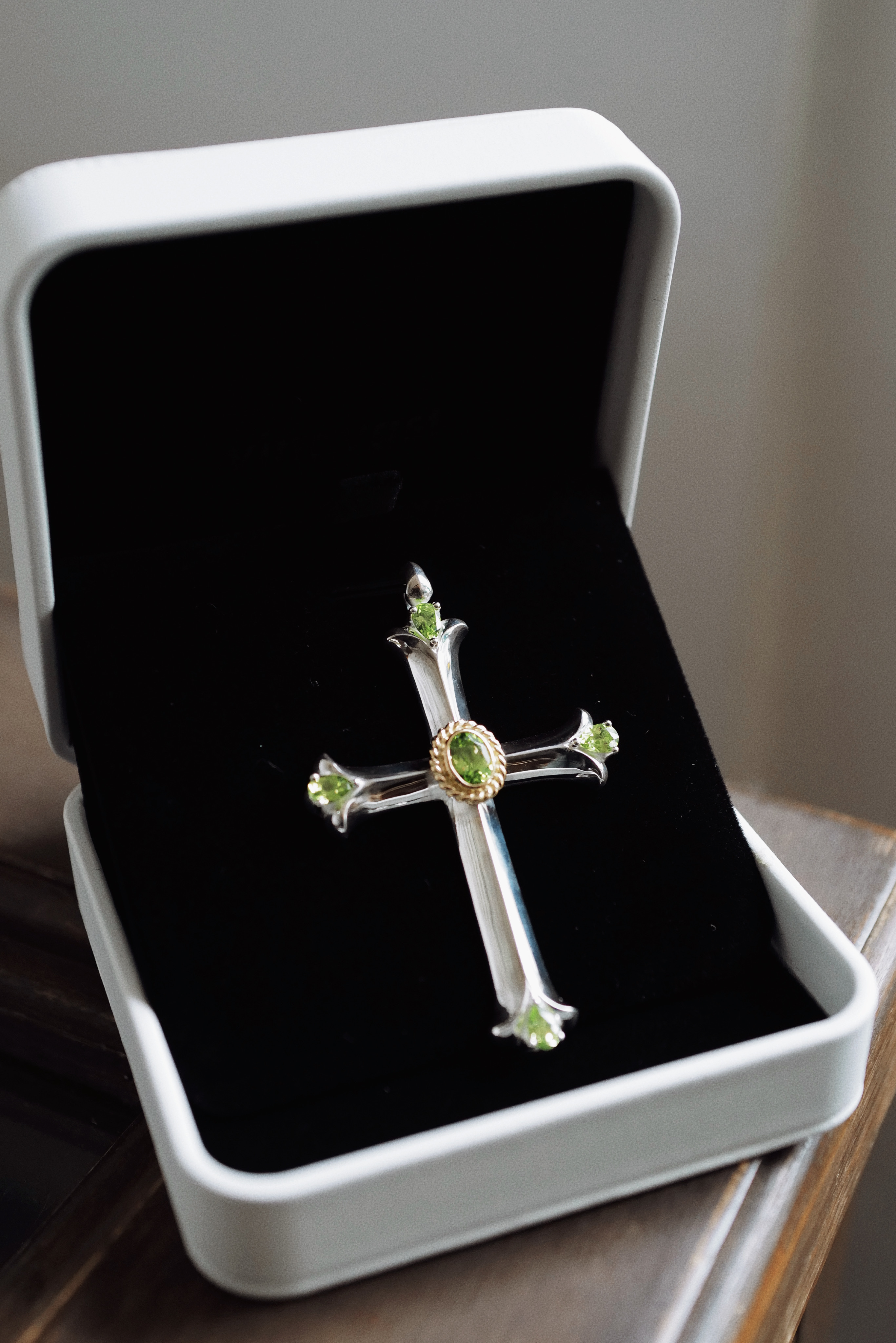 K18金繩橄欖石/水滴型橄欖石*4十字架*