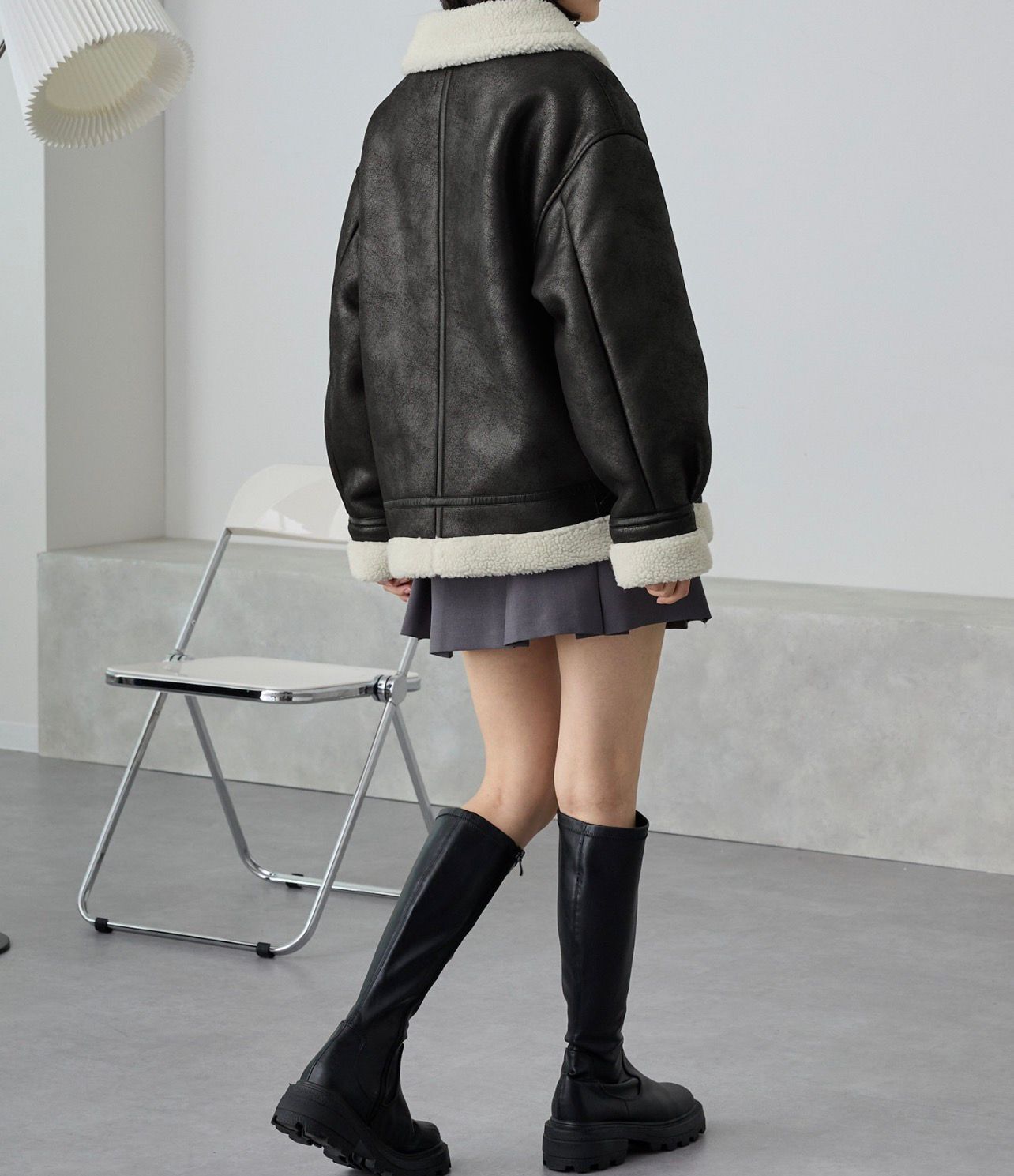 【預購】JN111921 MONO-MART 短款/中長款&nbsp;仿羊羔絨夾克