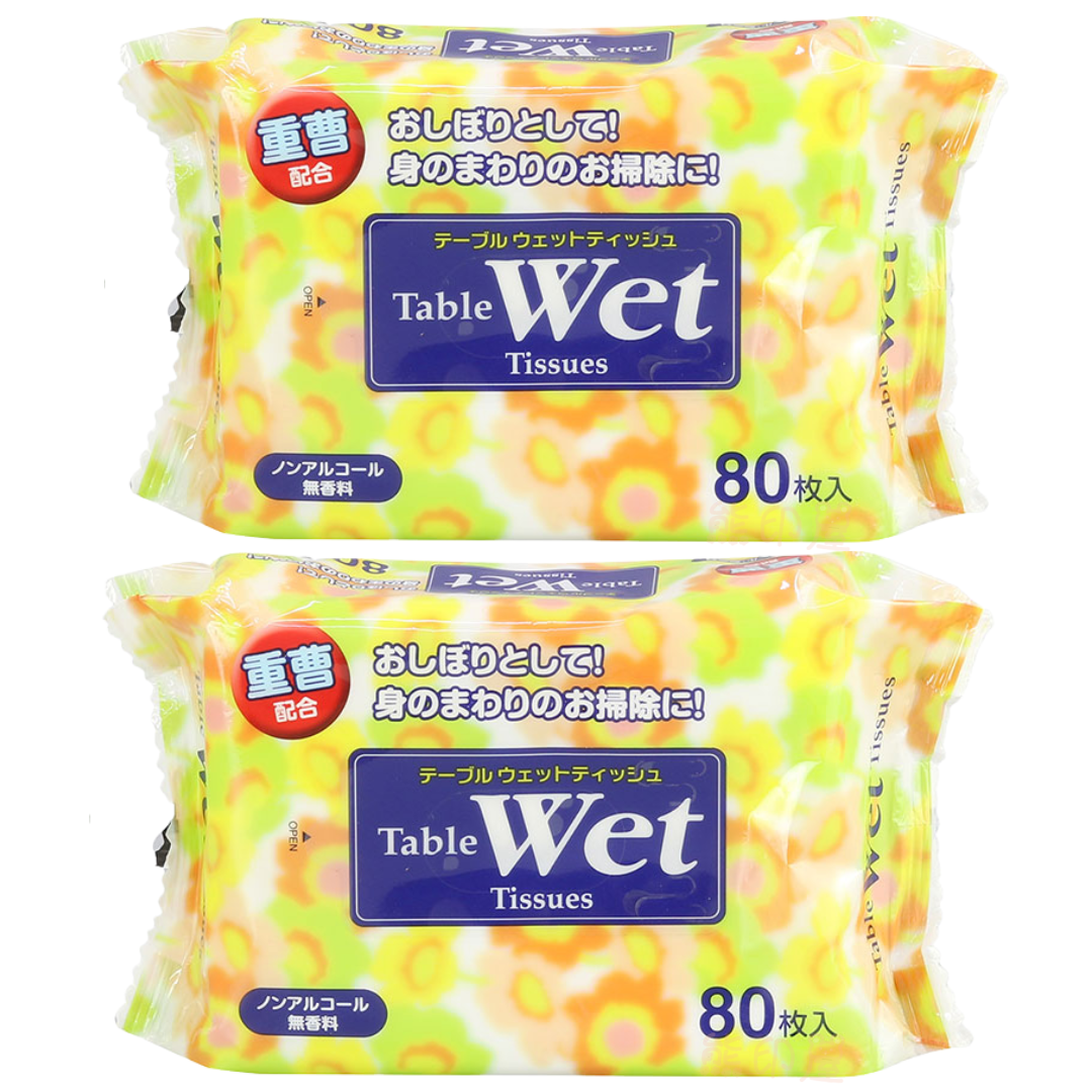 日本小蘇打 桌上專用濕紙巾 無香料 80枚入 日本製 X 2