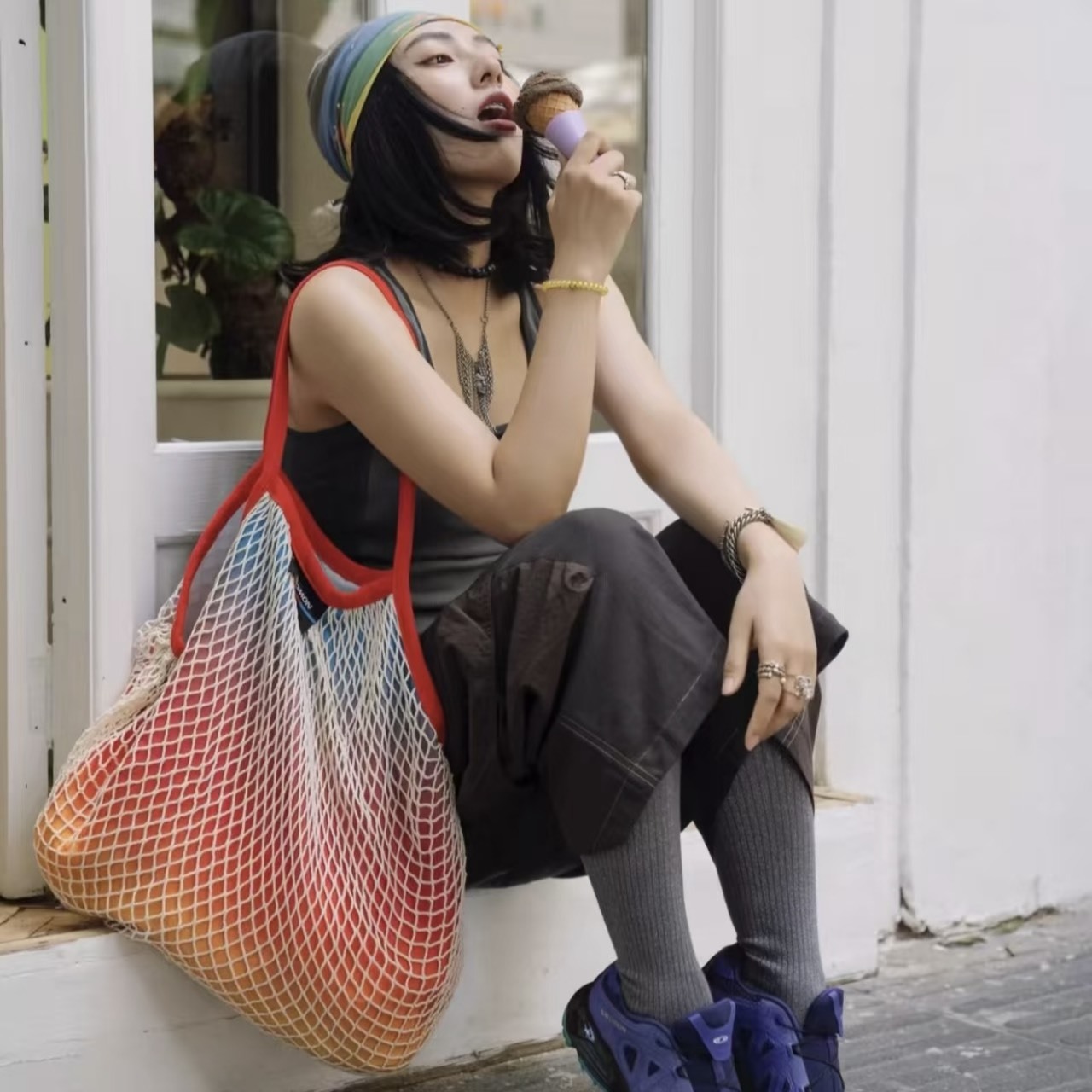 【現貨】SALOMON 漸層漁網帆布袋 SALHC2501